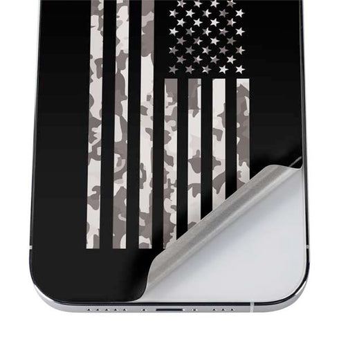 Black and White Camo American Flag iPhone 12 Pro Max Skin