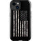 Black and White Camo American Flag iPhone 14 Plus Impact Case