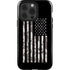 Black and White Camo American Flag iPhone 14 Pro Impact Case