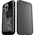 Black and White Camo American Flag iPhone 14 Pro Impact Case