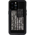 Black and White Camo American Flag iPhone 14 Pro Max Waterproof Case