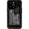 Black and White Camo American Flag iPhone 14 Pro Waterproof Case