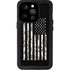 Black and White Camo American Flag iPhone 14 Pro Waterproof Case