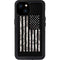 Black and White Camo American Flag iPhone 15 Plus Waterproof Case