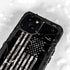 Black and White Camo American Flag iPhone 15 Plus Waterproof Case