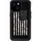 Black and White Camo American Flag iPhone 15 Waterproof Case