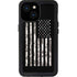 Black and White Camo American Flag iPhone 15 Waterproof Case