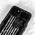 Black and White Camo American Flag iPhone 15 Waterproof Case