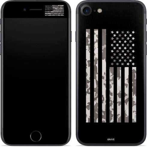 Black and White Camo American Flag iPhone 7 Skin
