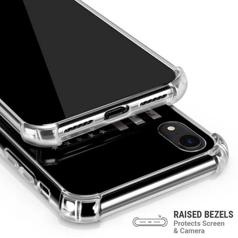 Black and White Camo American Flag iPhone XR Clear Case
