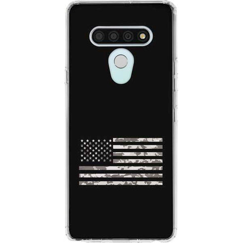 Black and White Camo American Flag LG Stylo 6 Clear Case