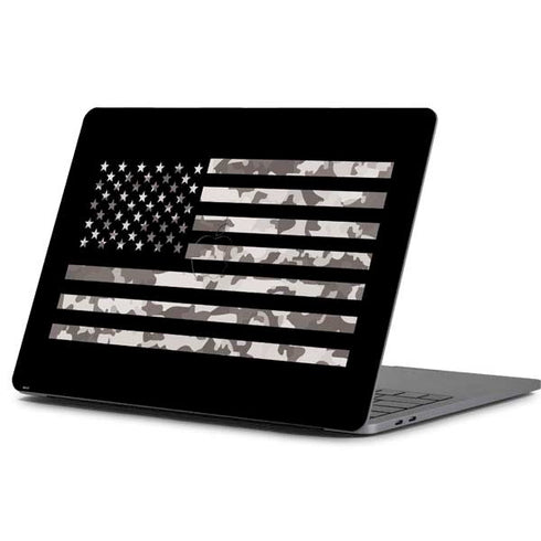 Black and White Camo American Flag Apple MacBook Pro 13-inch Skin
