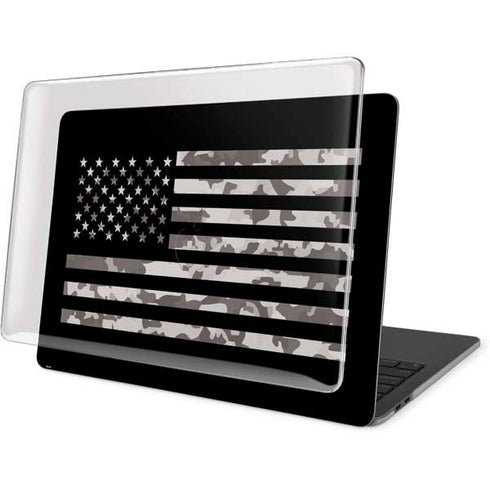 Black and White Camo American Flag MacBook Pro 15in (2016-19) Case plus Skin
