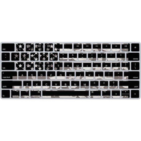 Black and White Camo American Flag Magic Keyboard Skin