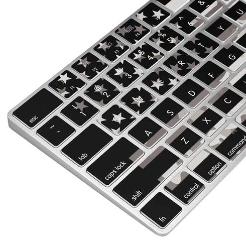Black and White Camo American Flag Magic Keyboard Skin