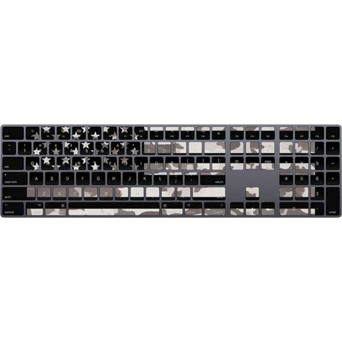 Black and White Camo American Flag Magic Keyboard with Numeric Keypad Skin