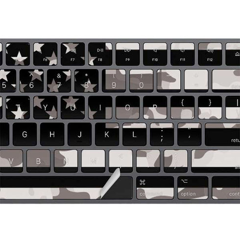 Black and White Camo American Flag Magic Keyboard with Numeric Keypad Skin