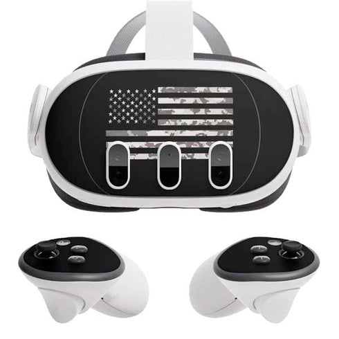 Black and White Camo American Flag Meta Quest 3 Skin