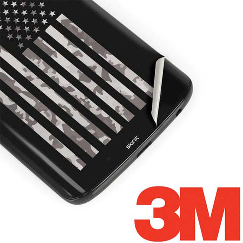Black and White Camo American Flag Moto G6 Skin