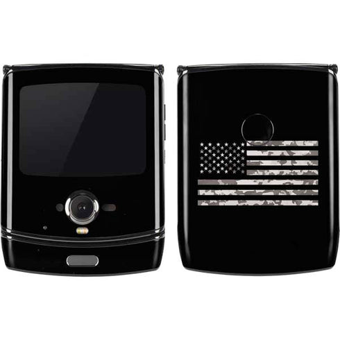 Black and White Camo American Flag Motorola RAZR Skin