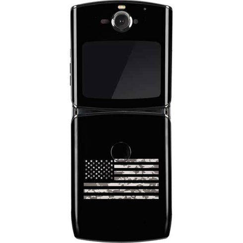 Black and White Camo American Flag Motorola RAZR Skin