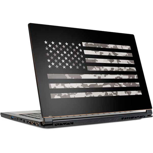 Black and White Camo American Flag MSI GS65 Stealth Laptop Skin