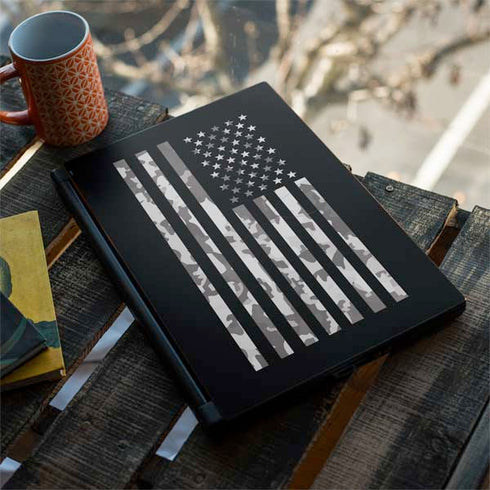 Black and White Camo American Flag MSI GS65 Stealth Laptop Skin