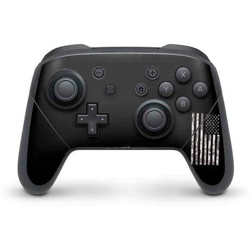 Black and White Camo American Flag Nintendo Switch Pro Controller Skin