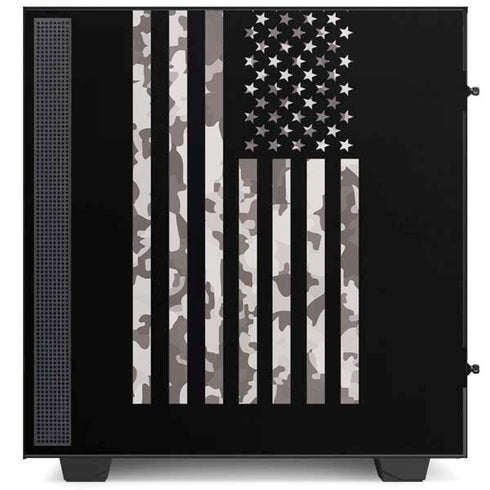 Black and White Camo American Flag NZXT H510 Compact ATX Mid-Tower Case Skin