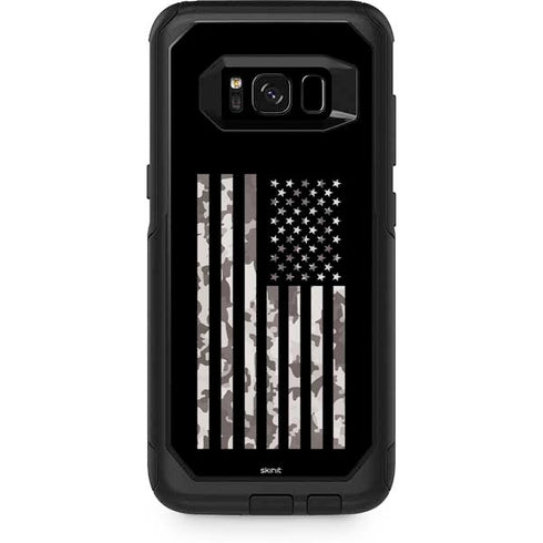 Black and White Camo American Flag Otterbox Commuter Galaxy Skin