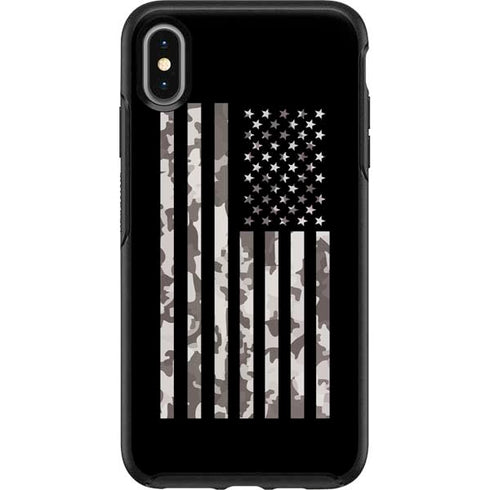Black and White Camo American Flag Otterbox Symmetry iPhone Skin
