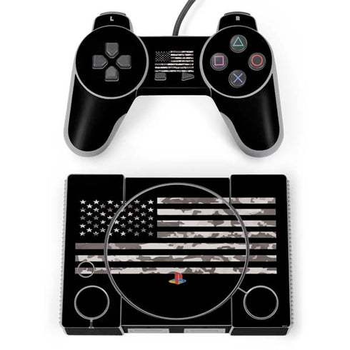 Black and White Camo American Flag PlayStation Classic Bundle Skin