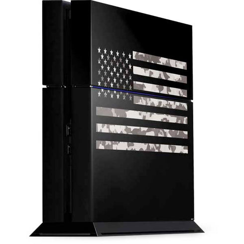Black and White Camo American Flag PS4 Console Skin