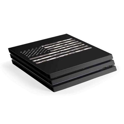 Black and White Camo American Flag PS4 Pro Console Skin