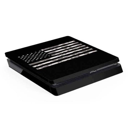 Black and White Camo American Flag PS4 Slim Skin