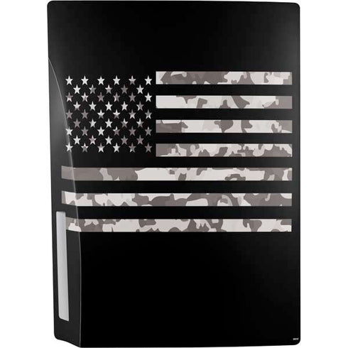 Black and White Camo American Flag PS5 Console Skin