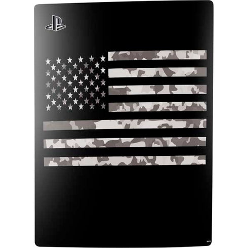 Black and White Camo American Flag PS5 Digital Edition Console Skin
