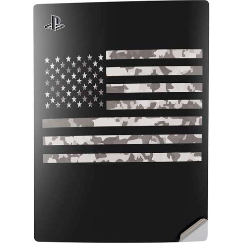 Black and White Camo American Flag PS5 Digital Edition Console Skin