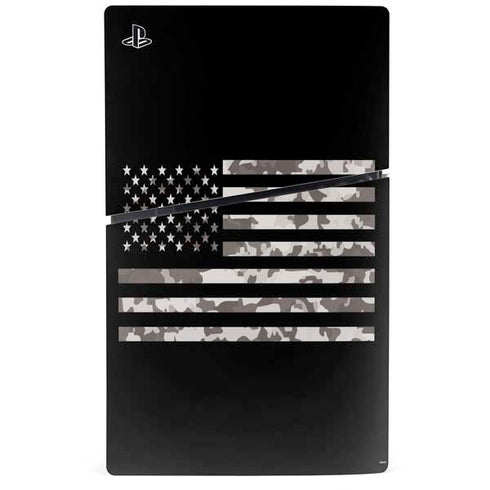 Black and White Camo American Flag PS5 Slim Digital Edition Bundle Skin