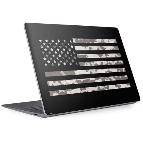 Black and White Camo American Flag Surface Laptop 3 13.5in Skin