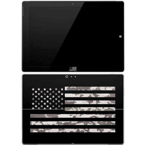 Black and White Camo American Flag Surface Pro 3 Skin