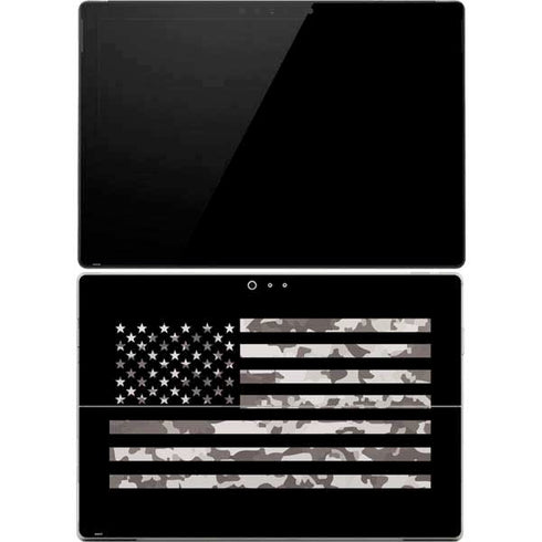 Black and White Camo American Flag Surface Pro 4 Skin