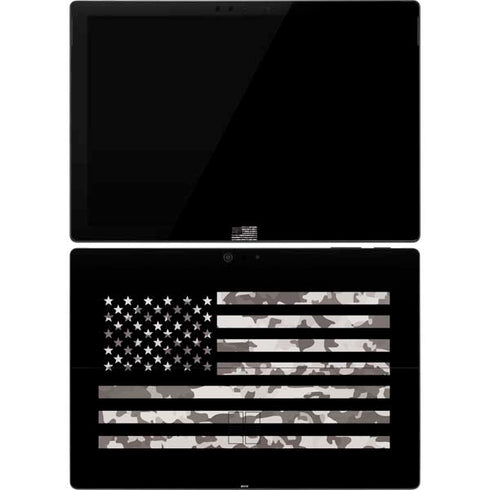 Black and White Camo American Flag Surface Pro 7 Skin