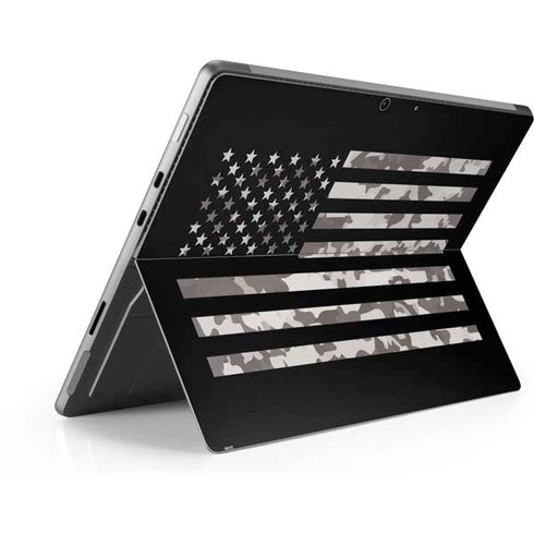 Black and White Camo American Flag Surface Pro 8 Skin