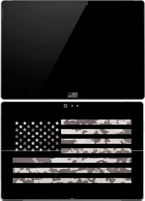 Black and White Camo American Flag Surface Pro (2017) Skin