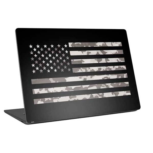 Black and White Camo American Flag Universal Laptop 17in (13.8 x 10in) Skin