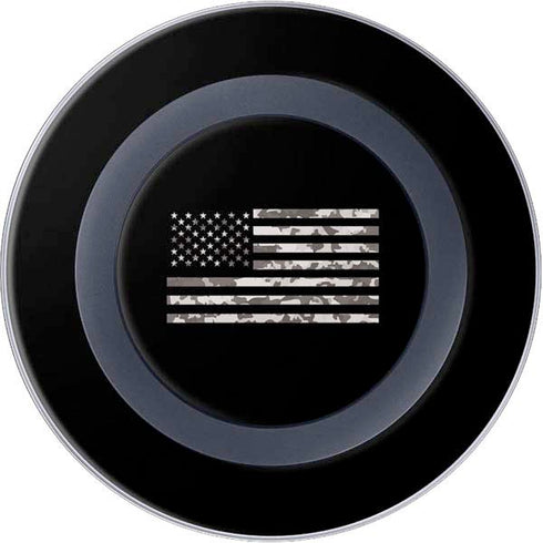 Black and White Camo American Flag Wireless Charger Skin