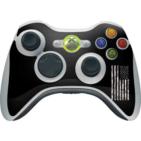 Black and White Camo American Flag Xbox 360 Wireless Controller Skin