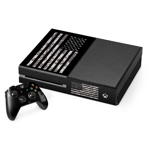 Black and White Camo American Flag Xbox One Console and Controller Bundle Skin