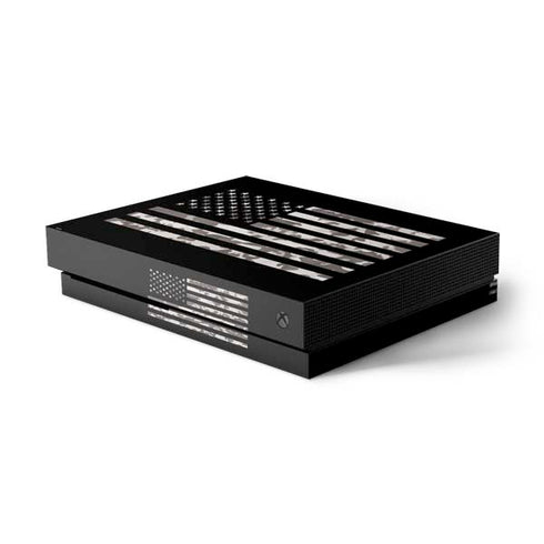 Black and White Camo American Flag Xbox One X Console Skin
